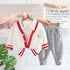 Children's Spring and Autumn Cardigan Set Three-Piece Set